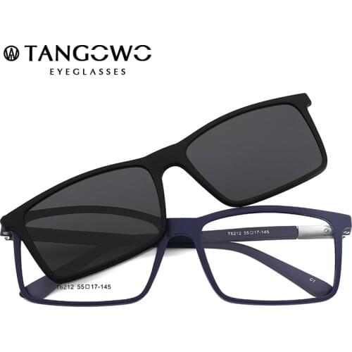 TANGOWO Designer Vintage Optical Sunglasses Men Women Eyeglass Clip on Brand Frame Myopia Prescription glasses Multifunction