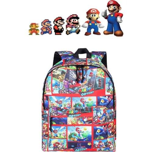 Super Mario Anime Cartoon School Bags Boys Girls Backpacks High Capacity Waterproof Kids Student New Travel SchoolBag Fashion
