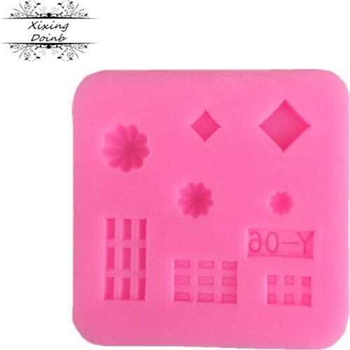 Xixing Small DIY square shaped silica gel mold cake decoration tool fudge chocolate clay technology resin kitchen supplies