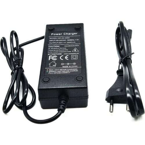 36V Battery Charger Output 42V 2A Charger Input 100-240 VAC Lithium Li-ion Charger For 10S 36V Electric Bike
