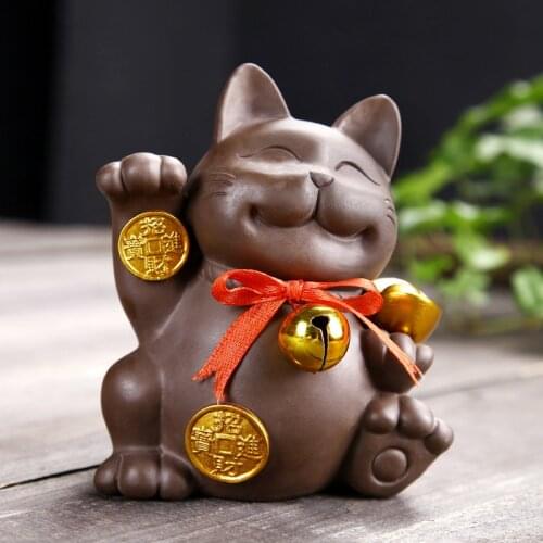 Animal Decoration Lucky Cat Ceramic Crafts Lucky Security Ornaments Creative Home Decoration Holiday Gift