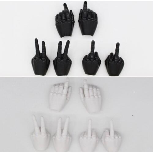 1/6 Male Finger Black/White Hands Gloves Gesture Model Toy Fit 12'' Action Figure Body Model