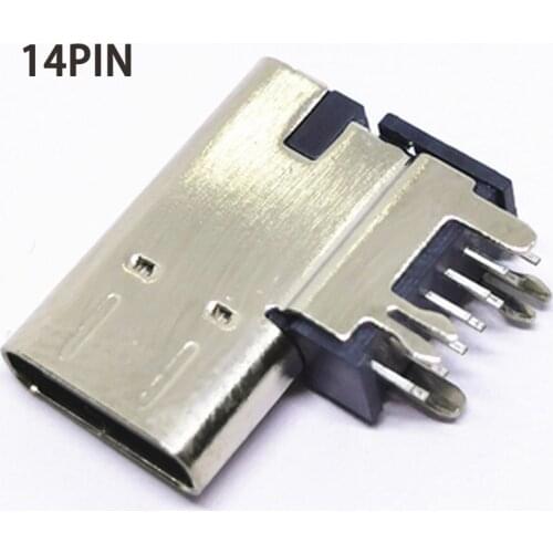 2pcs 5pcs USB Type-c 14 Pin Side needleMount Socket Connector High Quality Usb C Female Socket Jack Connector 90 degree