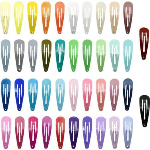 20 pieces/lot) Cute Candy Color Baby Kid Hair Clips Drop-Shaped Simple Style Metal headwear 15 Colors Solid Hairpins for Girls