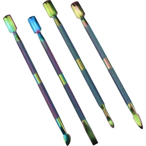 4Pcs Dual-ended Nail Cuticle Pusher Dead Skin Remover Stainless Steel Nail Art Care Tool