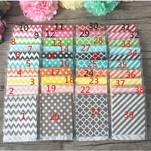 50pcs paper bags mini colorful chevron Treat Craft Paper Popcorn Bags Food Safe Party Favor Paper bags Best Gift Bag