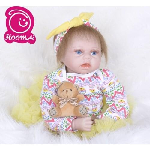 55CM Mohair Reborn Baby Silicone Cloth Body Dolls Action Figure Toys Lovely Baby Gift Kids Toys Reborn Doll