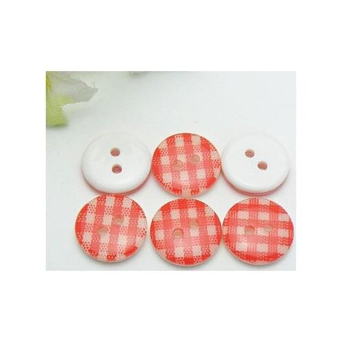 Free shipping 200pcs/lot red resin shirt button European grid button of England Colour four eye candy color buttons 13mm
