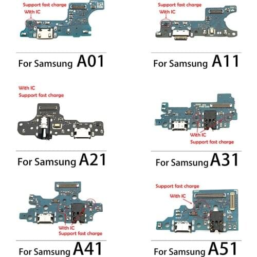 Original USB Charging Port Connector Board For Samsung A01 A11 A12 A21 A21S A31 A41 A51 A71 A750F A920F Flex Cable With Micro