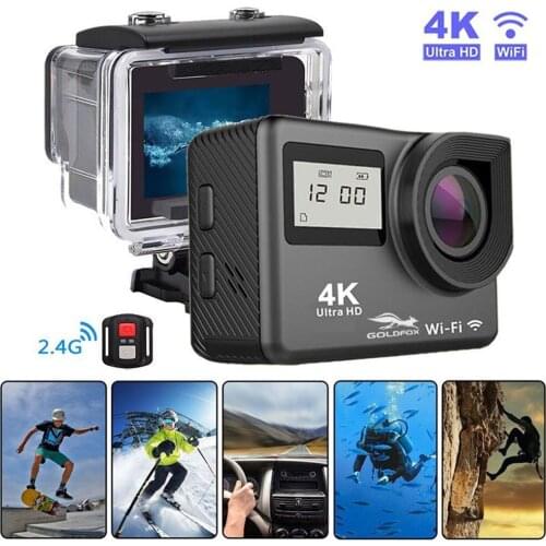 4K Action Camera WIFI 2.0 inch Touch Screen 12MP Video Camera 30m Go Waterproof Pro 170 Degree Wide Angle Lens Sports DV Camera