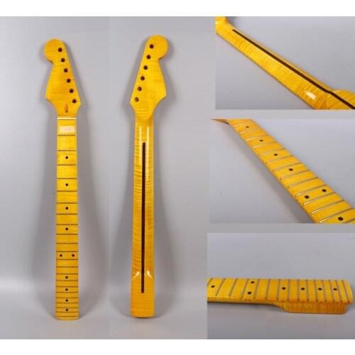 Flame Maple Electric Guitar Neck 22 fret 25.5in Truss Rod left hand