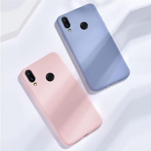 HATOLY Skin-friendly Case For Huawei Honor Play Liquid Silicone Cases For Huawei Honor Play Slim Soft TPU Microfiber Cover Capas