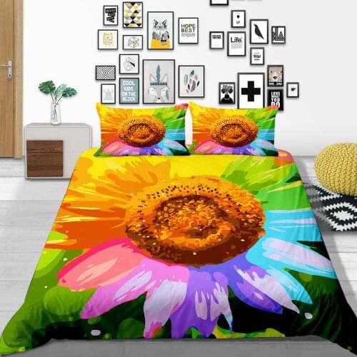 Digital Printed Bedding Set Country Style Sunflower 3D Duvet Cover King Queen Full Twin Size Kids Adult Comfortable Home Textile