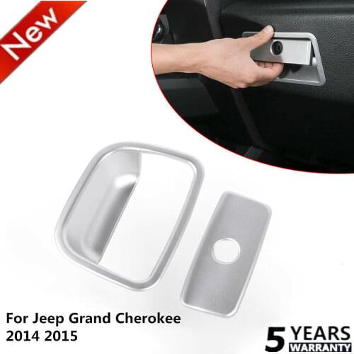 Co-pilot Storage Box Handle Cover Trims For Jeep Grand Cherokee 2011-2018 Silver