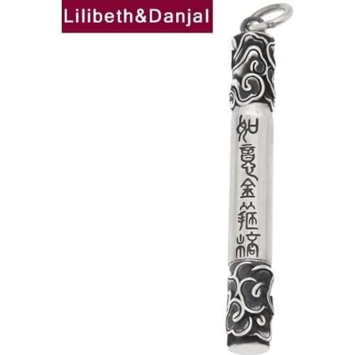 Monkey King Golden Rod Can Hold Things Necklace Pendant Real 925 Sterling Silver Fine Jewelry Women Men 2021 Free Shipping P41