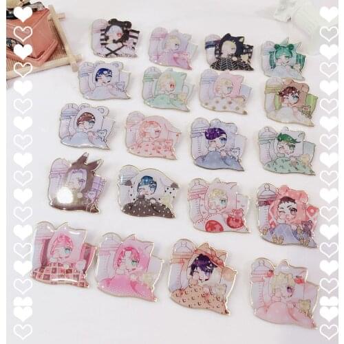 Anime JOJOs Bizarre Adventure Golden Wind Kira Yoshikage DIO Rohan Kishibe Cosplay Metal Bedge Badge Brooch bag Button 5cm