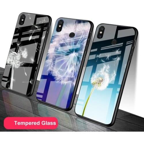 Dandelion flower Tempered Glass Phone Case For Redmi Note 5 6 7 8 9 Pro Note8T Note9S Redmi8 9 Cover Shell