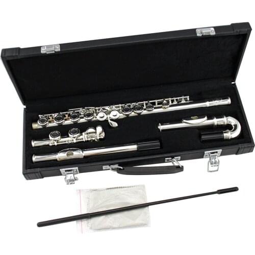 Intermediate grade 16 closed hole Silver plated body Straight or Curved head joint flute