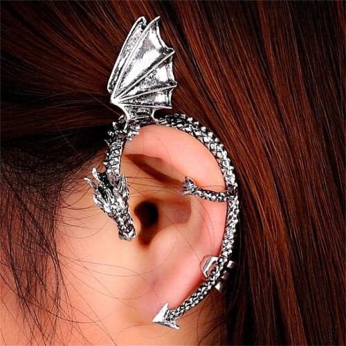 Retro Vintage Gothic Rock Punk Twine Dragon Shape Ear Cuff Earring Earrings for Women Men Earrings