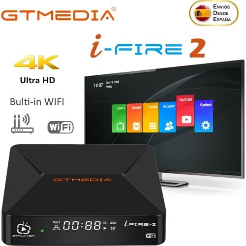 GTmedia IFIRE 2 M3U TV Box 4K H.265 HDR STB BOX Ultra HD WIFI engima2 Set top Box Media Player Internet GTplayer Stock in Spain