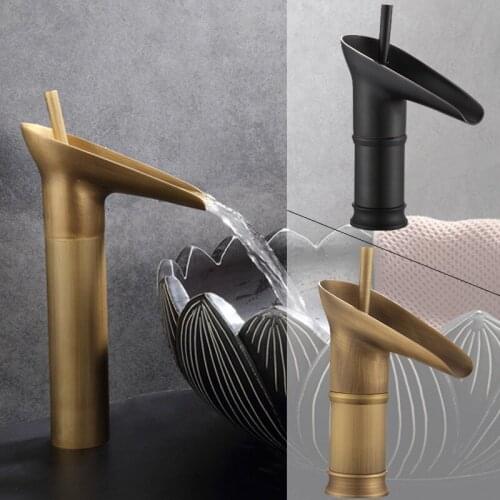 All copper black gold retro seat spiral bathroom kitchen hot and cold faucet