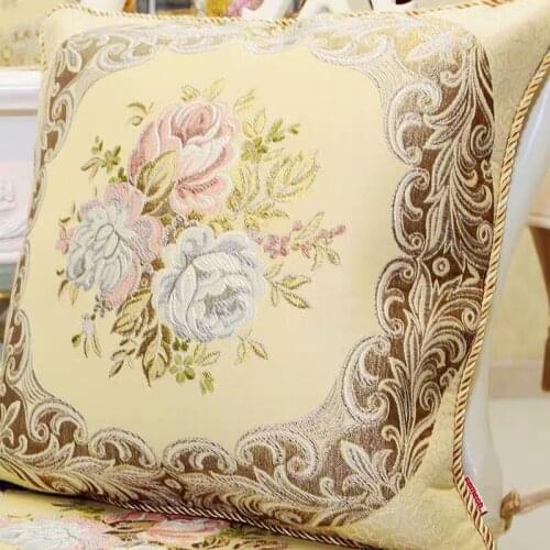 High-grade golden silk embroidery European sofa pillow cover New Home Decorative cushion cover top-grade Brand products