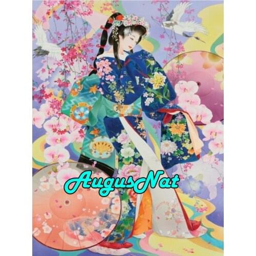 Japanese woman diamond painting vintage daimant mosaic geisha diamand dotz sequin puzzle picture flower embroidery cross stitch