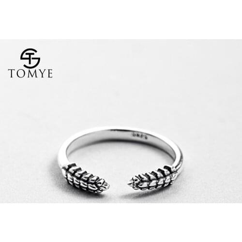 Rings for Women TOMYE JZ21001 Fashion 925 Silver Sweet Leaf Adjustable Finger Open Antique Jewelry