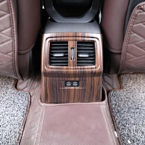 1pcs Pine Wood Grain Plastic Stickers ABS Rear Air Conditioning Vent Frame Trim for BMW X1 X2 F48 F47 2018 2019 TYPE Accessories