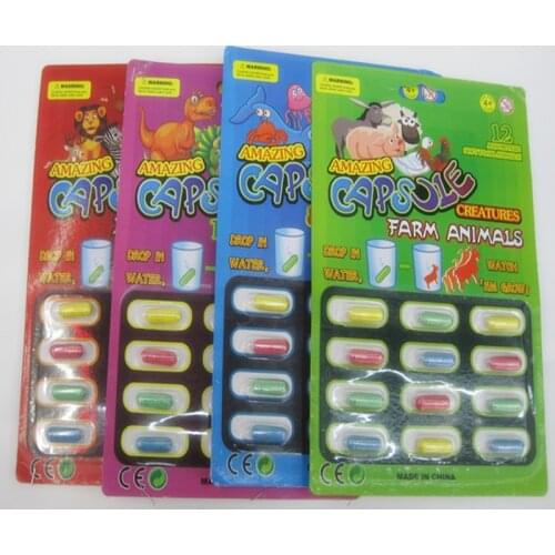 12Pcs/set Magic Soft EVA Chidren Cognition Plaything Kids Cartoon Bath Toys Amazing Grow Capsule