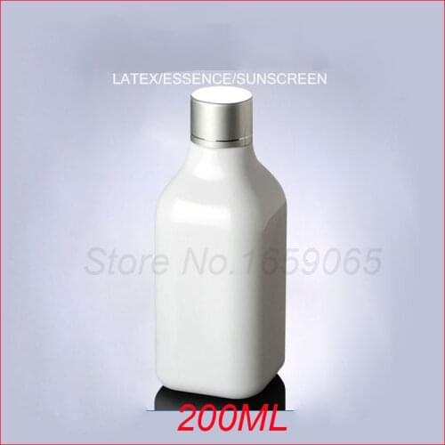 200ML plastic bottle matt silver Lid empty suncreen/shampoo/bodywash pressure pump cosmetic container Refillable Packaging