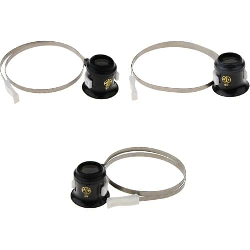 3X 4X 5X Magnifying Eye Magnifier Glasses Loupe Lens Jeweler Watch Repair with Wire Eye Loupe Holder Band