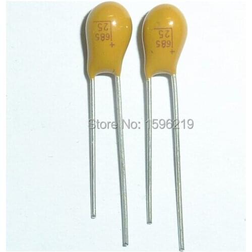 50pcs Tantalum capacitor 6.8uF 25V Brand New 25V6.8uF DIP Radial