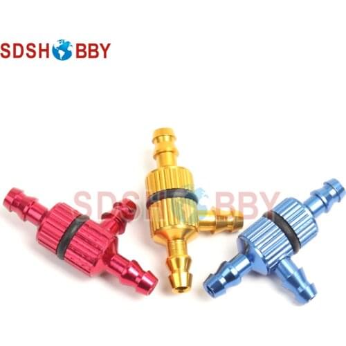 6STARHOBBY Big 3 Way/ Three-Way T Type Fuel Jointer with Fuel Filter D4xL29mm (Yellow/ Red/ Blue)
