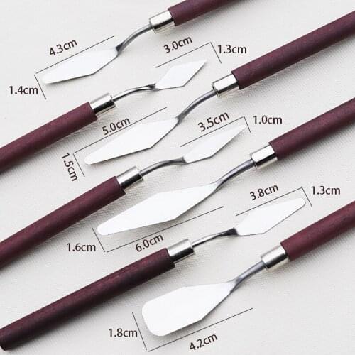 7pcs/set Stainless Steel Oil Painting Knives Artist Crafts Spatula Palette Knife Oil Painting Mixing Knife Scraper Art Tools