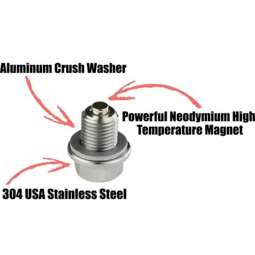 M14*1.5Auto Screw Cap Magnetic Oil Drain Plug Neo Magnets Oil Drain Sump Nut Drain Bolt Silver For Auto Car Accessories tools