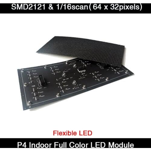 Free shipping 4mm Pitch Full Color LED module 256X128mm HUB75 P4 Video Wall Flexible RGB LED Matrix Module Panel 64X32 Pixel