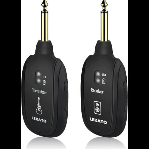 LEKATO A8 UHF Wireless Guitar Bass Audio System Transmitter Receiver Guitar Wireless 50M Range 4 Channels Built-in Rechargeable