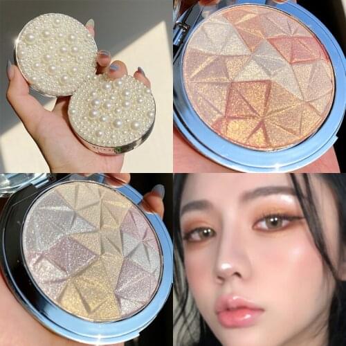 Glitter Highlighter Palette Makeup Face Contour Shimmer Powder Body Base Illuminator Highlight Bronzer Brighten Skin