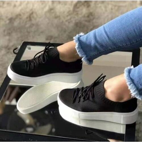 YSHUNIJ Large womens shoes 2021 autumn cloth breathable front lace up single shoes low top womens casual single shoes