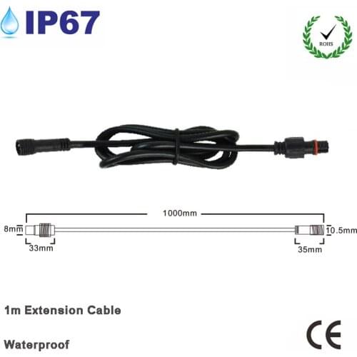 DC 12V 24V Quick Connector LED Wire 2/3 pin extension parallel cable IP67 Waterproof