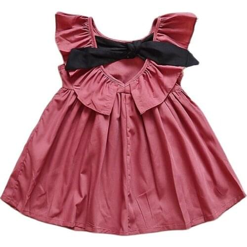 Girls Dress Summer Explosion Color Denim Dress Cartoon Polka Embroidered pure color chest big butterfly Baby Cute Dress