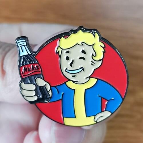 Fallout Vault Boy Bottoms Up Enamel Pin This cute brooch jewelry will look great on a denim jacket or a jumpsuit