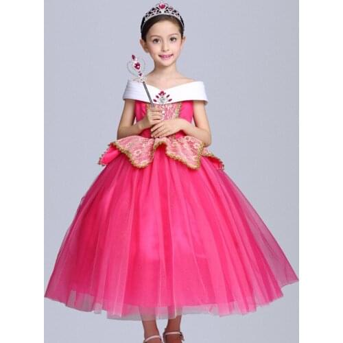Phertiful Little Girl Cosplay Princess Dresses Beauty & Beast Kids Dress Up Party Carnival Birthday Drama Costumes