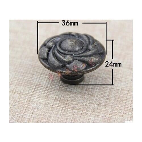 Hardware supplies Single hole handle dark mounted antique drawer handle cabinet door round handle alloy handle