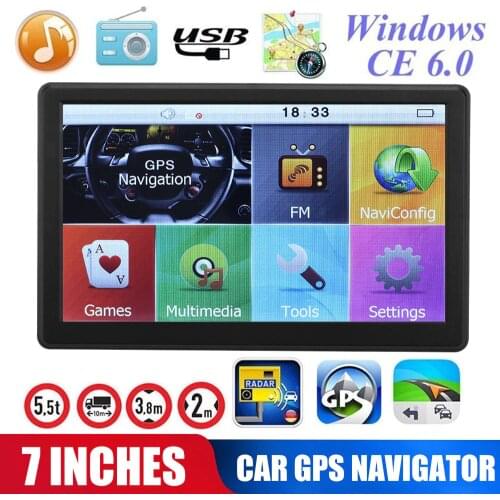 GPS Navigation 256MB+8G 3D GPS Truck Navigation Europe 7“ Free Map Update Touch screen FM FT Card Windows CE Gps Navigators