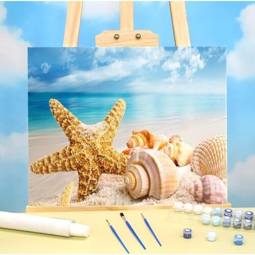 Landscape Seaside Beach DIY Painting By Numbers Package Acrylic Paints 40*50 By Numbers Photo Loft Wall Drawing