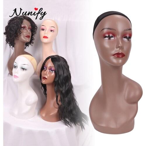 Nunify Female Mannequin Head Wigs Hats Cap Glasses Headphone Display Model Stand Window Mannequin Head For Makeup Practice