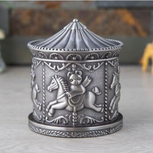 Creative Carousel metal piggy banks kids money box money hidden safe money bank kids piggy bank fo money storage PB043