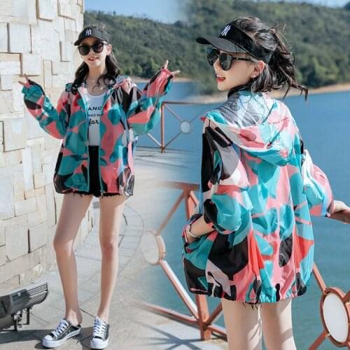Summer New Camouflage Breathable Sunscreen Jacket Female Print Loose All-Match UV Protection Coat